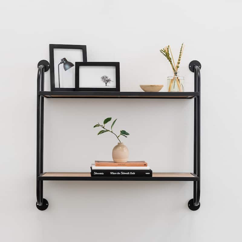 Emery Wall Shelf - 2 Shelf 26"W - Black