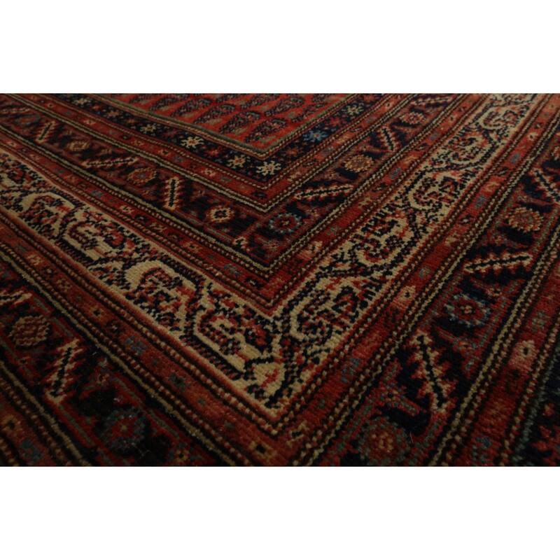 6'11''x15'9'' Hand Knotted Wool Antique Rose Paisley Rug - 6' 11'' x 15' 9''