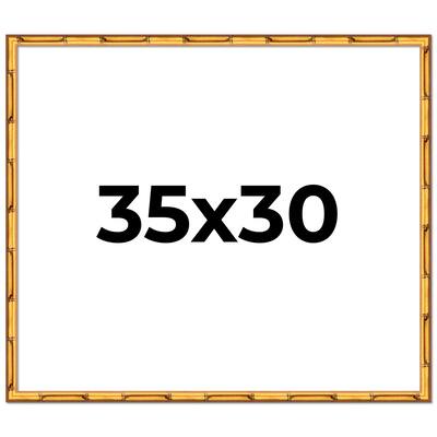 35x30 Frame Gold Bamboo Picture Frame Modern Photo Frame Includes UV Acrylic Shatter Guard Front Acid Free Foam Backing Board