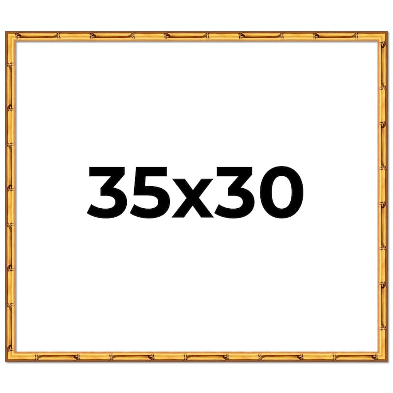 35x30 Frame Gold Bamboo Solid Wood Picture Frame | 1 Inch Moulding