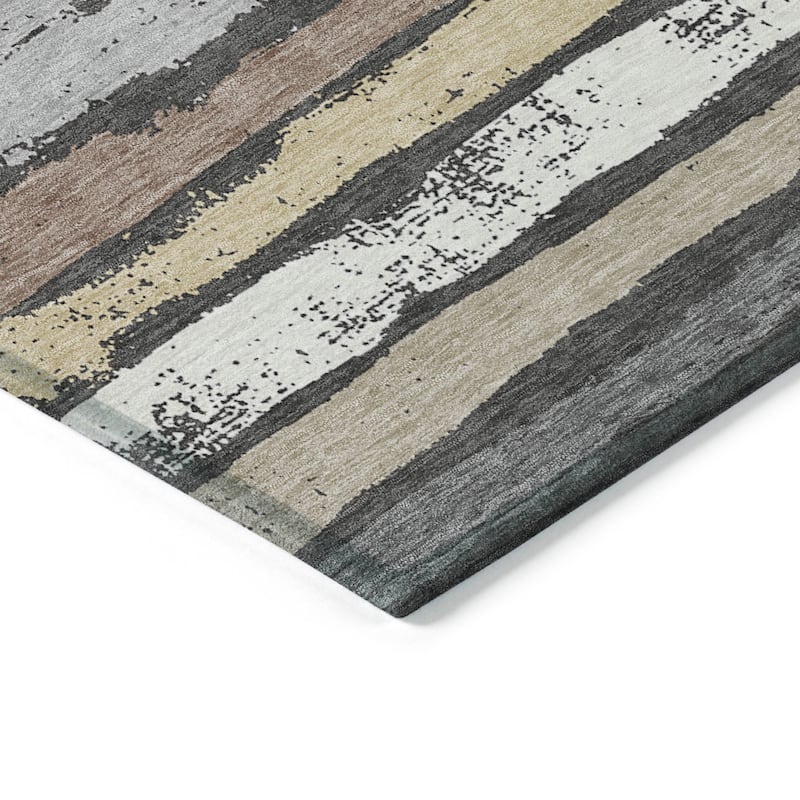 Machine Washable Indoor/ Outdoor Chantille Stripe Rug