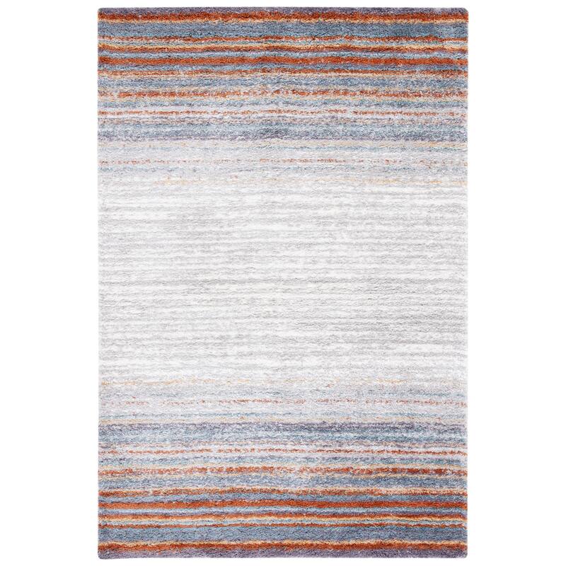 SAFAVIEH Berber Shag Arda Rug - Blue Rust/Ivory - 5' 5" x 7' 7"