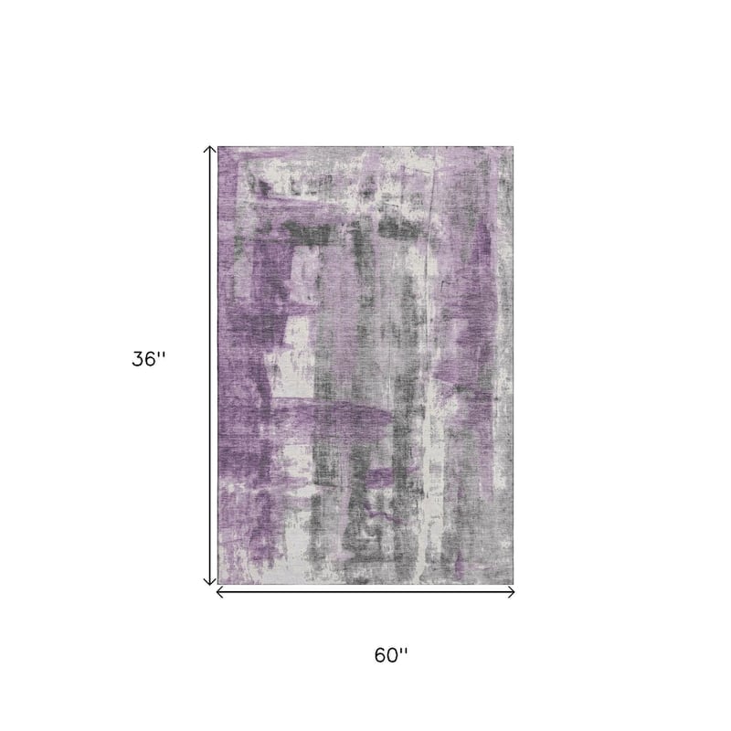 HomeRoots Abstract Transitional Rectangle Area Rug - 3' X 5'