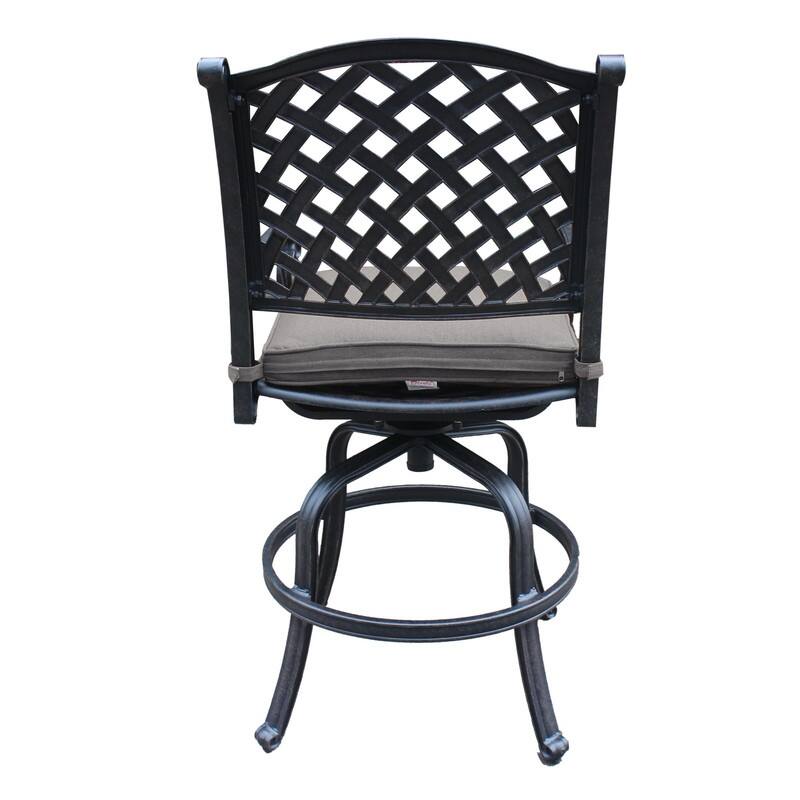 Cast Aluminum Counter Stool With Cushion, Set of 2