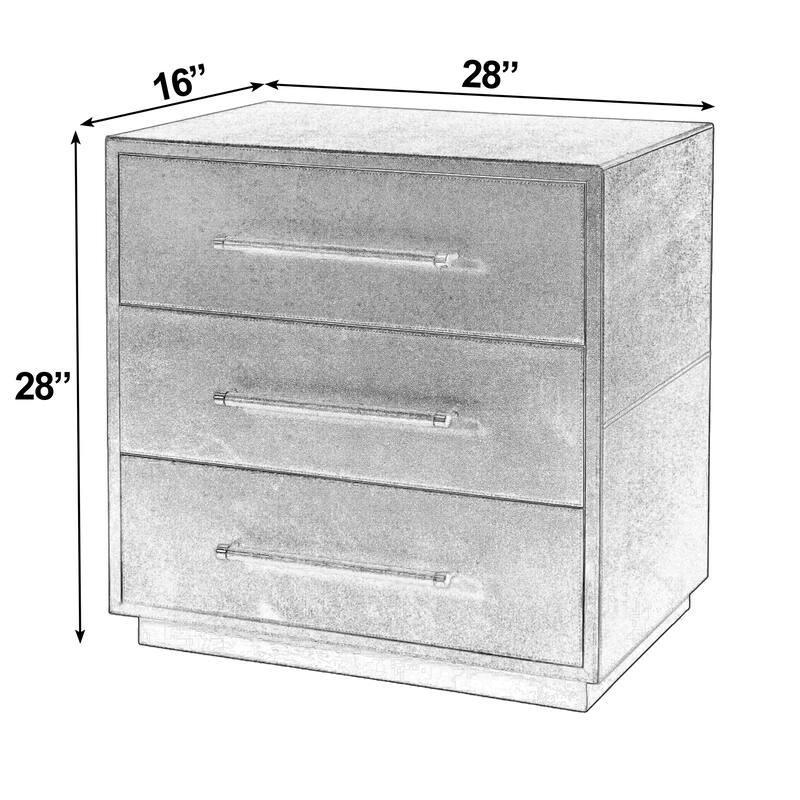 Medera 28 in. W Rectangular 3 Drawer Accent Chest