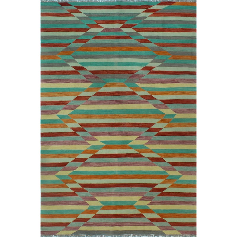 Winchester Flatweave Reza Burgundy/Purple Rug - 6'6" x 9'10"