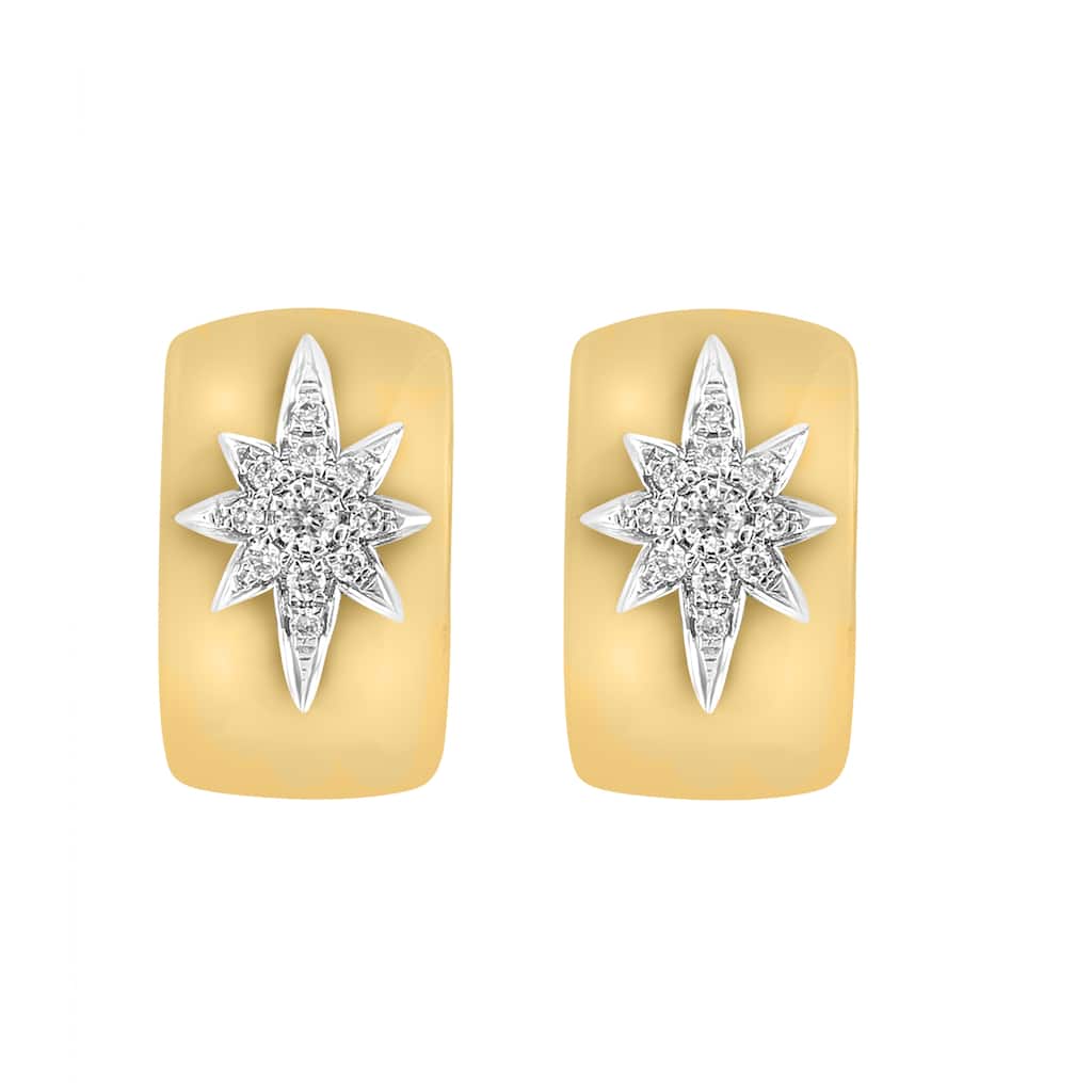 Effy Women's 14k Yellow Gold Diamond Wide Hoop Earrings