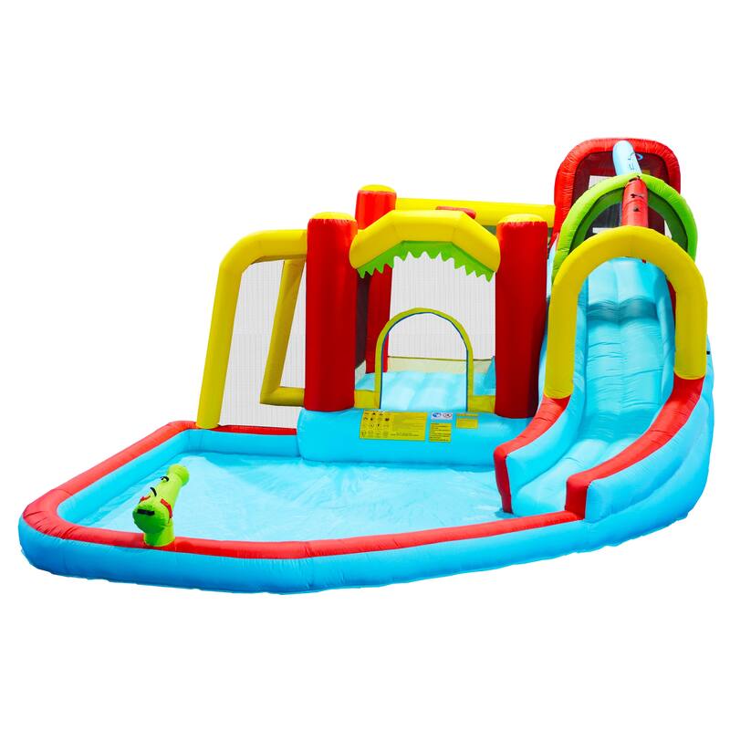 7 in1 Inflatable Slide Water Park Bouncing House Soccer Bouncer - Blue