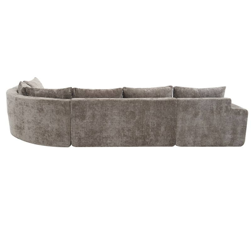 139" Chenille Modular Cloud Sectional Sofa with Deep Seating, Pocket Spring Support, and 5-Piece U-Shaped Configuration