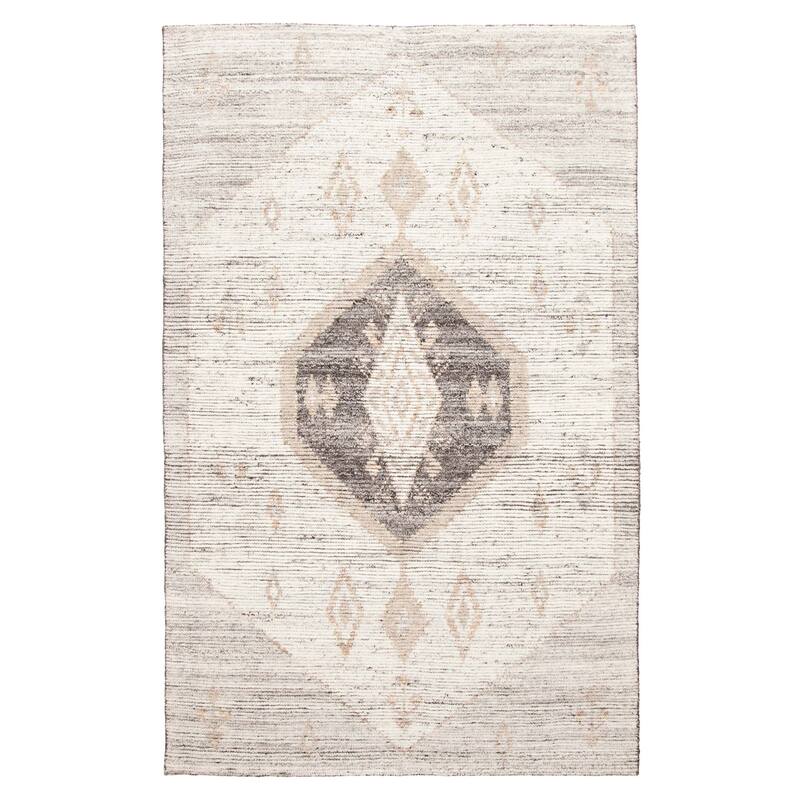 ECARPETGALLERY Hand-knotted Tangier Cream Wool Rug - 5'1 x 8'0