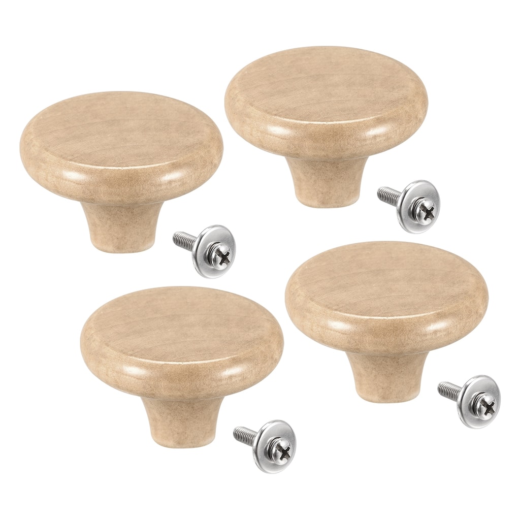 Universal Pot Lid Knob, Wooden Replacement Knob for Pan Pot Cover 4pcs - Wood Color