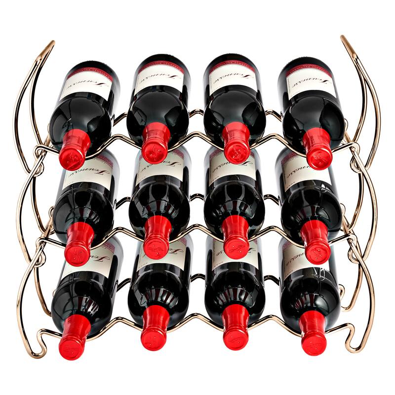 Metal Detachable Wine Rack - 3 Tier, Copper - 14" L x 16.5" W x 7" D