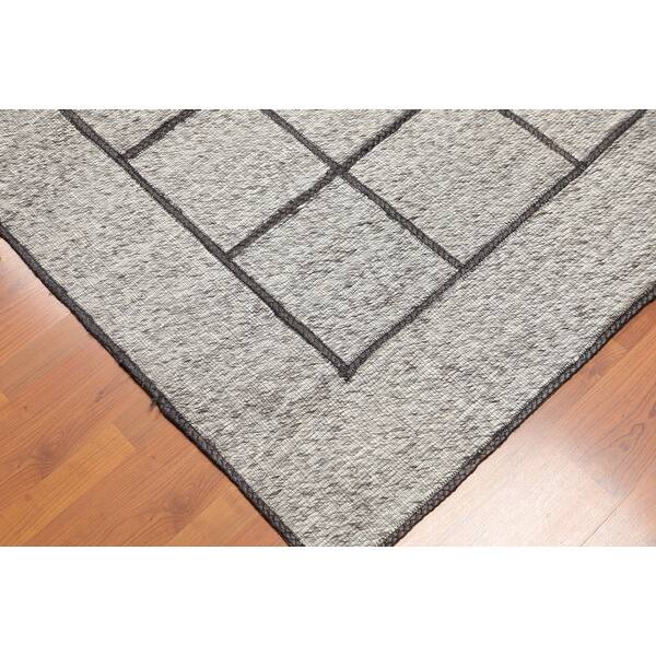Shop Hand Woven Grey Charcoal Flatweave Area Rug Wool Jute Modern Contemporary Oriental Area Rug 5x7 5 2 X 7 1 Overstock 31523693