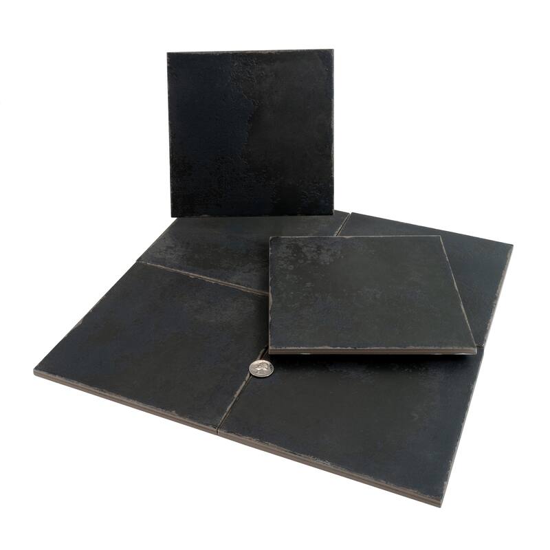 Faenza 8x8 Black Porcelain Square Wall and Floor Tile (6.46 sq ft/case) - 15 Pack