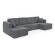preview thumbnail 20 of 45, U shape Modular Sectional Sofa, Compressed Sectional Sofa Modern Minimalist Style Corduroy Couch