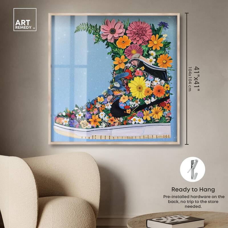 Blooming Floral Sneaker Shadowbox by Art Remedy
