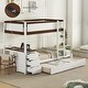 preview thumbnail 3 of 53, Twin-over-Twin Bunk Bed with Twin size Trundle, Storage and Desk,Multifunctional Bunk Bed with Storage