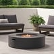 preview thumbnail 2 of 16, 39 in. W x 39 in. D x 11.5 in. H Round Propane Burning Outdoor Fire Pit in Dark Grey
