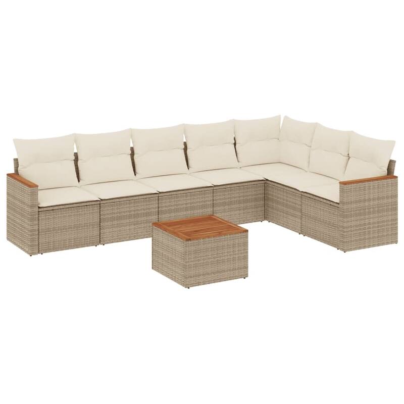 vidaXL Garden Sofa Set Black - 24.4 x 24.4 x 27.2