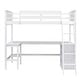 preview thumbnail 9 of 23, Twin Size Wooden All-in-One Loft Bed w/ Shelves & Desk Multi-Functional Storage Bed Frame No Box Spring Needed, Space-Saving