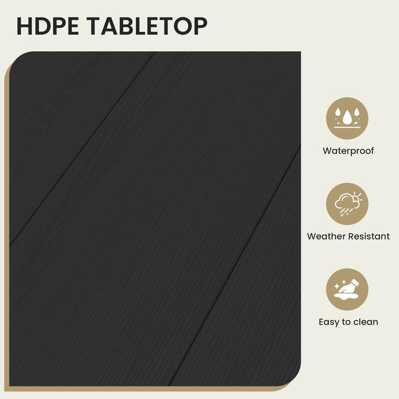 HDPE Indoor/Outdoor Bar Table with Storage Shelves