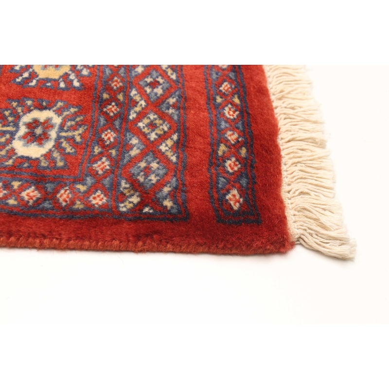 ECARPETGALLERY Hand-knotted Finest Peshawar Bokhara Red Wool Rug - 2'8 x 4'1