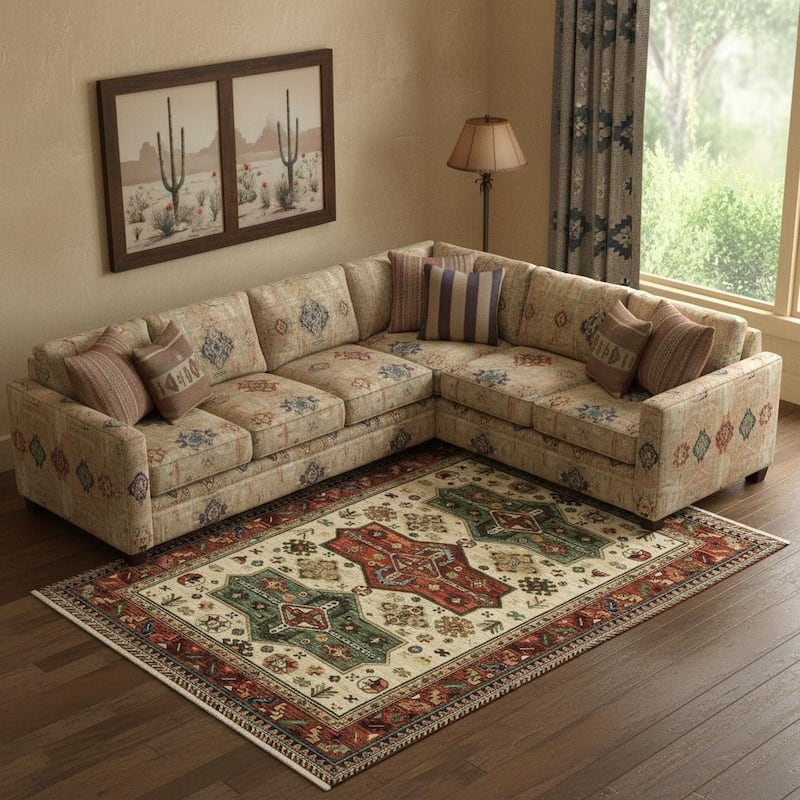 HomeRoots Oriental Southwest Rectangle Area Rug - 7' X 10'