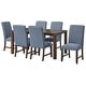 preview thumbnail 23 of 32, Lifestorey Dakota Dining Set 7-Piece Walnut/Blue Solid