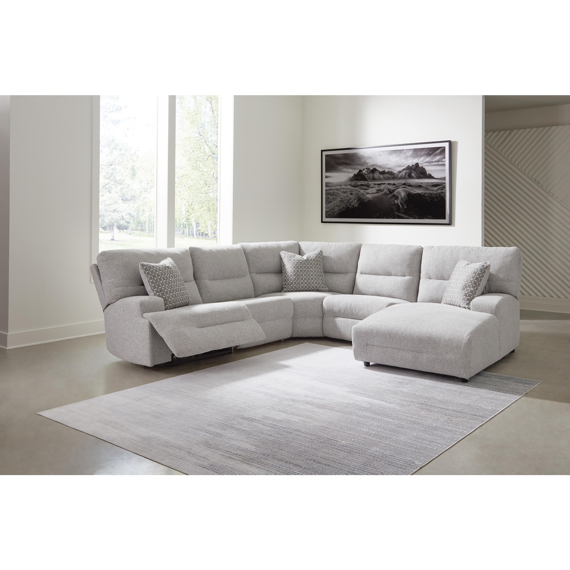 Signature Design by Ashley Acklen Place 5-Piece Reclining Sectional - 122" W x 122" D x 42" H
