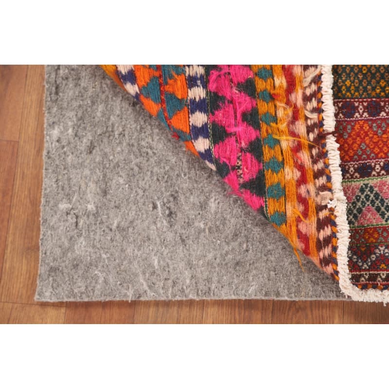 Chevron Style Kilim Shiraz Persian Square Rug Flatweave Wool Carpet - 1'7" x 1'8"