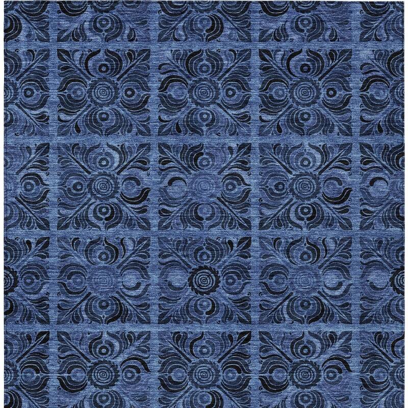 HomeRoots Medallion Transitional Rectangle Outdoor Rug