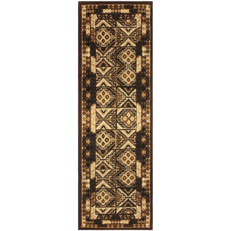 Geometric Tile Traditional Indoor Runner or Area Rug by Superior