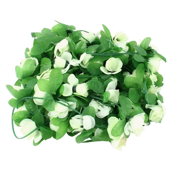 Home Wedding Plastic Artificial Flower Hanging Decoration Ivy Vine Light Green 7.2ft Length 2pcs
