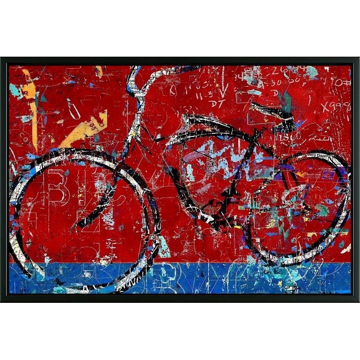 Shop Easy Art Prints Daryl Thetford S Red Graffiti Bike Premium Canvas Art Overstock 25740938