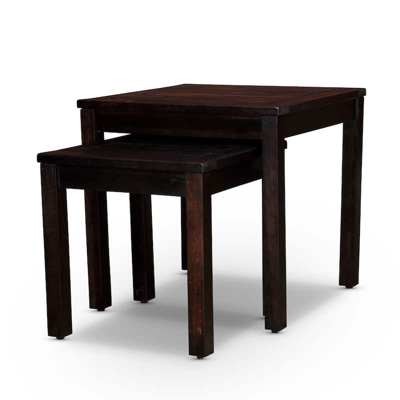 DTY Outdoor Living Longs Peak 2-Piece Eucalyptus Nesting Table Set, Natural Oil - Espresso