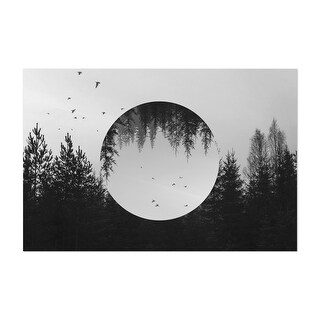 Somewhere Collage Abstract Black White Fog Forest Art Print Poster 