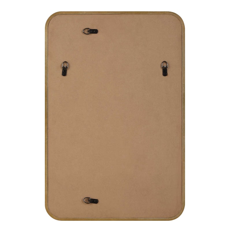 Copper Grove Champagne Gold Leaf Wood Wall Mirror