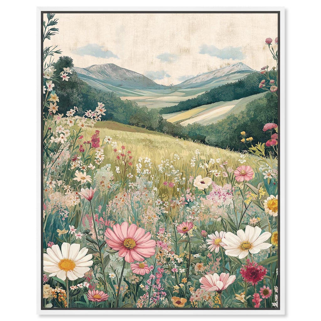 Floral Valley Vista Canvas by Art Remedy