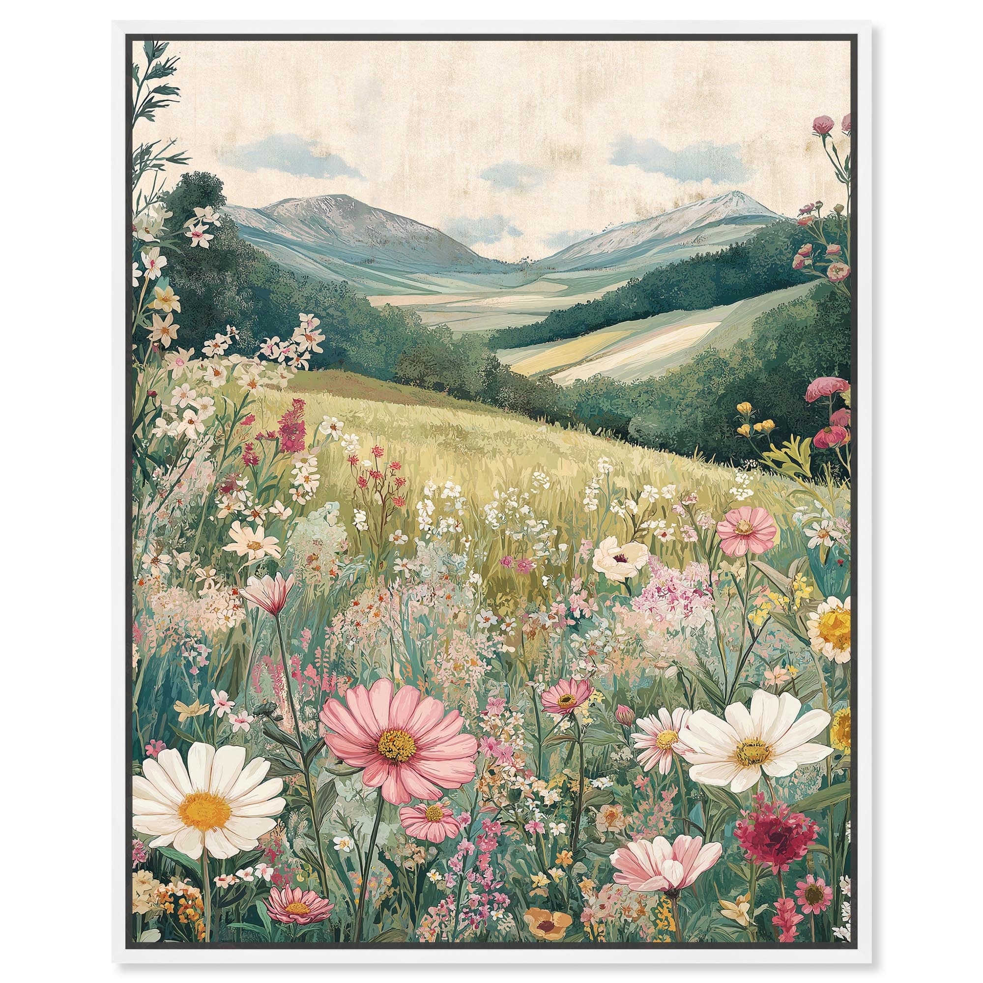 Floral Valley Vista Canvas by Art Remedy