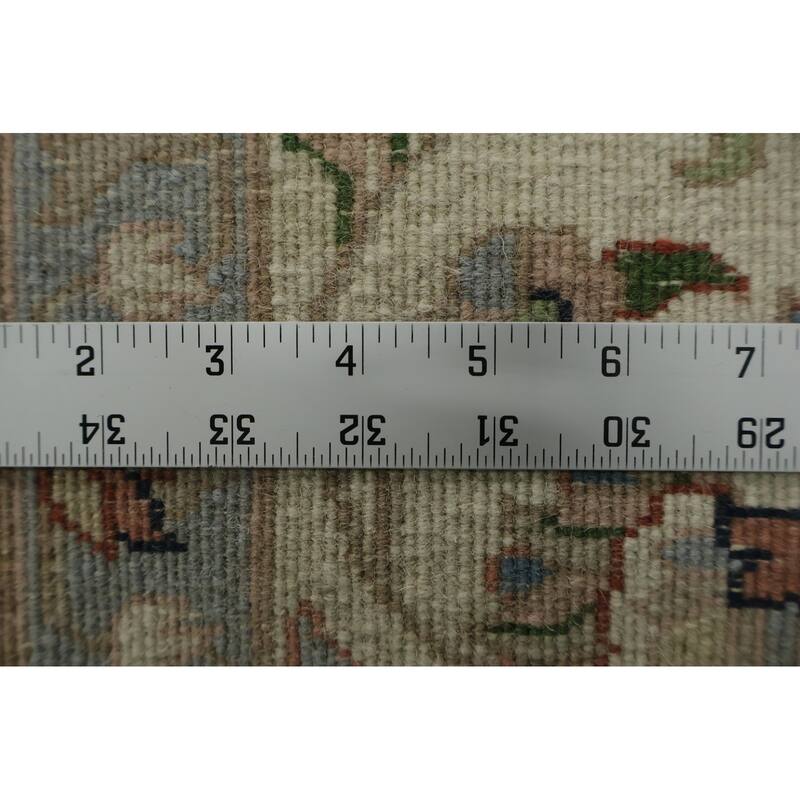 Hand Knotted Oriental 100% Wool Carpet Traditional All-Over Pink Kashan Area Rug - 8' 11'' X 6' 2''