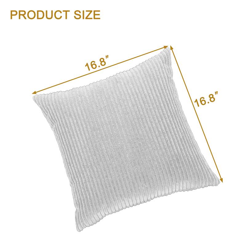 Set of 2 Modern Decorative Soft Corduroy Throw Pillows