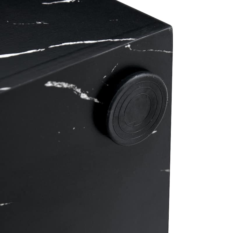 Roomfitters Black Marble MDF Coffee Table, 39.3"x23.6"x11.8" Modern Rectangular Accent Table for Living Room