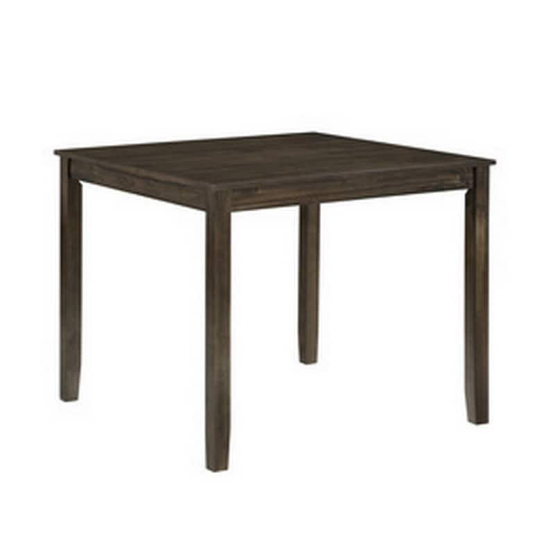Austin 5pc Dining Set, Square Table, 4 Chairs, Faux Leather, Brown Wood