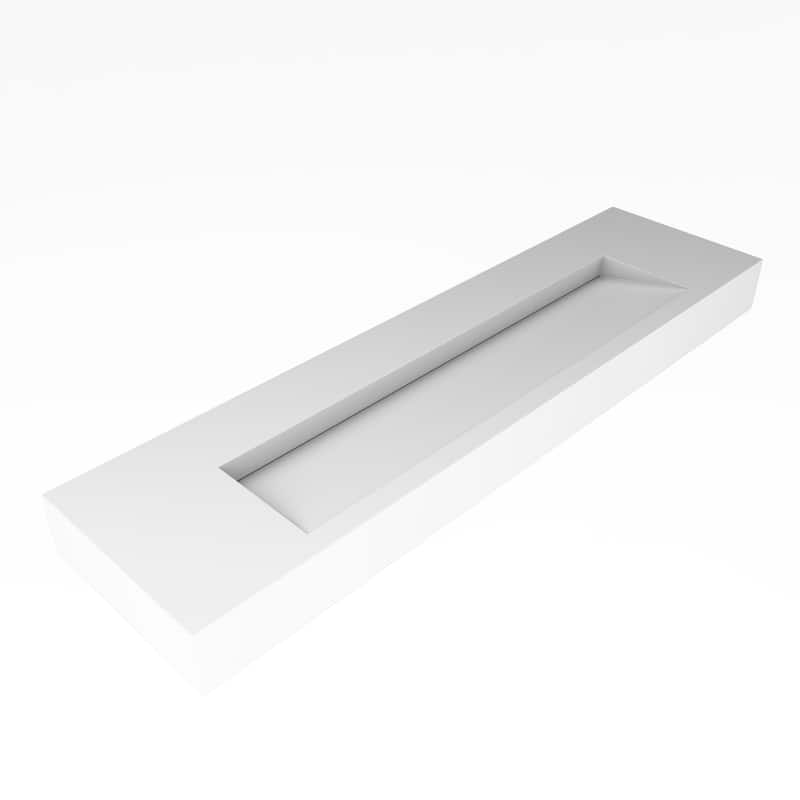 Pyramid Solid Surface Wall-Mounted Bathroom Sink