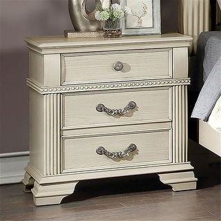 Storage Nightstand Solid Wood with drawers - Antique White - Bed Bath ...