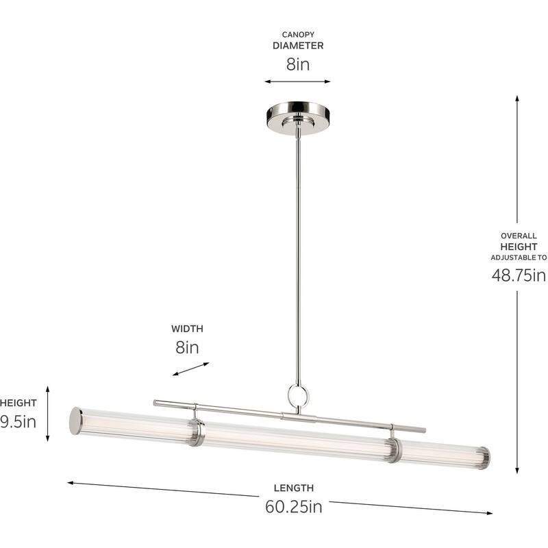 Kichler 52754LED Riven 60" Wide LED Linear Chandelier