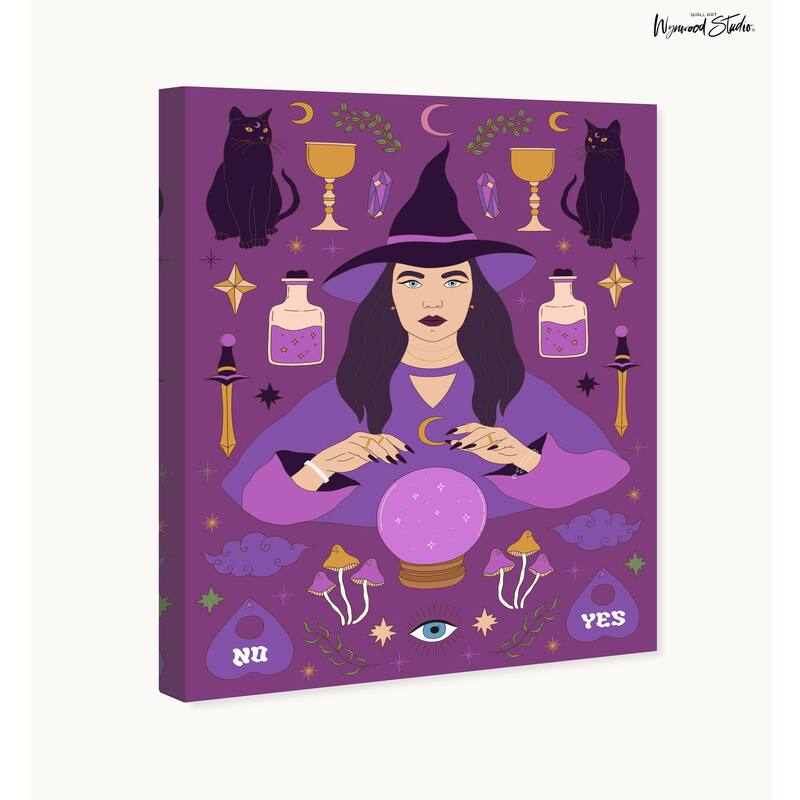 Wynwood Studio Canvas Holiday and Seasonal Witch s Enchantment Purple Modern & Contemporary Wall Art Canvas Print