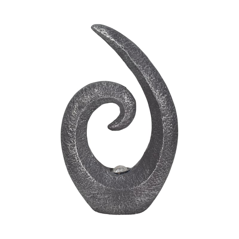 Sagebrook Home Polyresin Loopy Statue, 20-inch Solar-powered Art Piece, Subtle Dark Grey - Grey - Medium - Polyresin