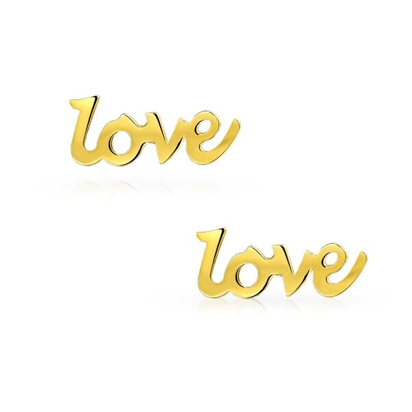word stud earrings