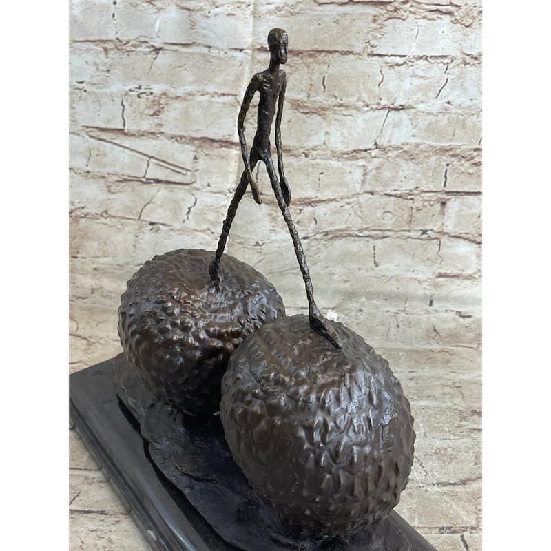 Walking Man Strawberry Alberto Giacometti Bronze Statue Sculpture 12 Inches X 12 Inches